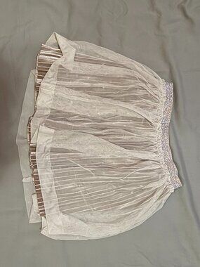 Cat & Jack Girls White Silver Layered Tulle Skirt Size M 7/8 SKU058